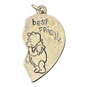 $5 ADD ON Disney Winnie the Pooh Half Heart Silver Tone Pendant